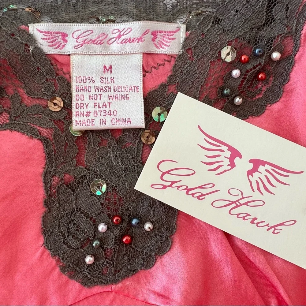 Gold Hawk Silk Coral Camisole - Picture 4 of 4